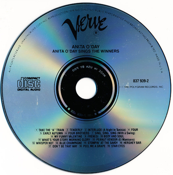 Anita O'Day : Anita O'Day Sings The Winners (CD, RE)