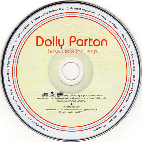 Dolly Parton : Those Were The Days (CD, Album)