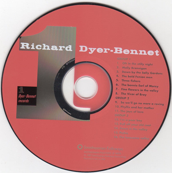 Richard Dyer-Bennet : 1 (CD, Album, RE)