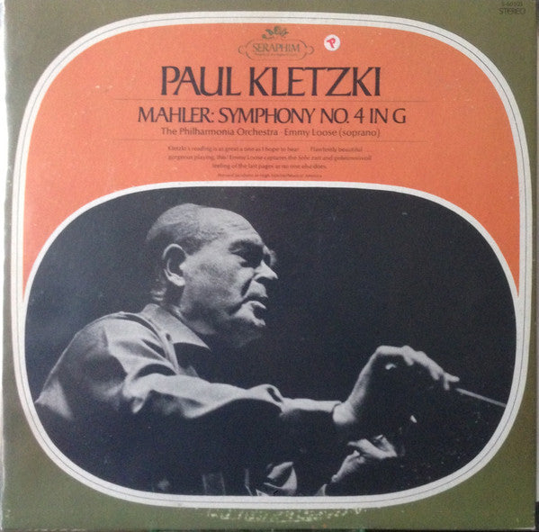 Gustav Mahler, Paul Kletzki, Philharmonia Orchestra, Emmy Loose : Symphony No. 4 In G (LP, RE)