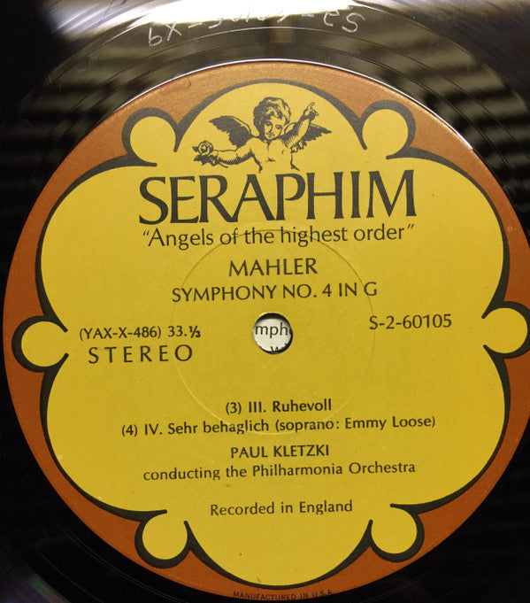 Gustav Mahler, Paul Kletzki, Philharmonia Orchestra, Emmy Loose : Symphony No. 4 In G (LP, RE)