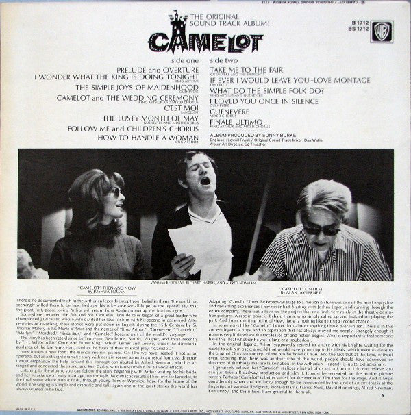 Lerner & Loewe : Camelot (Original Motion Picture Sound Track) (LP, Album)