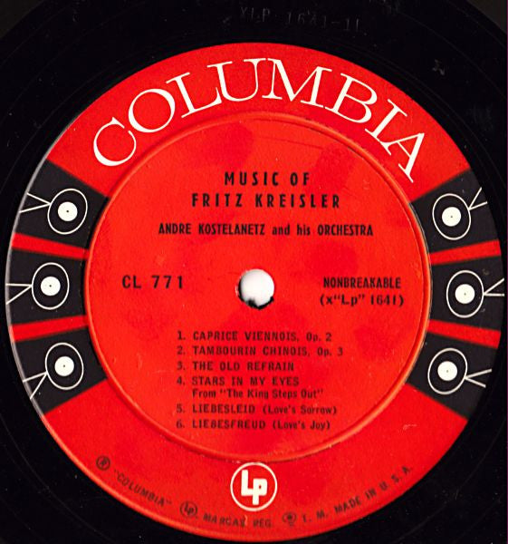 André Kostelanetz And His Orchestra : Music Of Fritz Kreisler And Sigmund Romberg (LP, Album, Mono, RE)