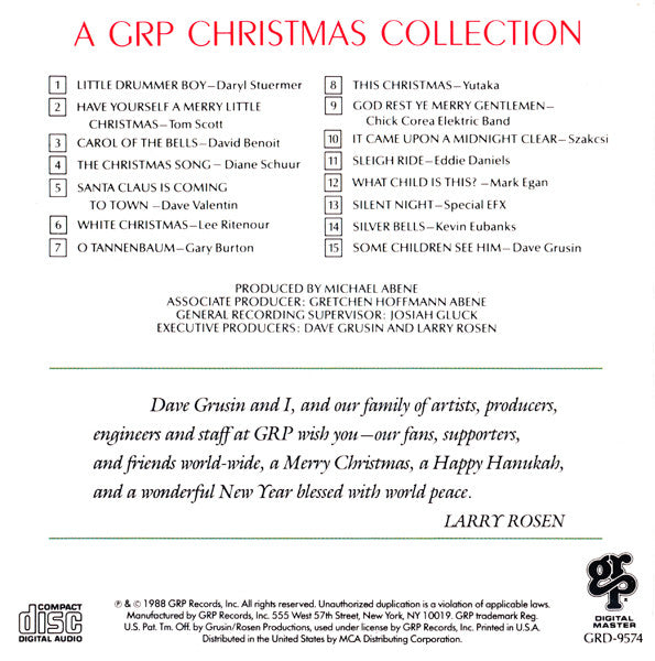 Various : A GRP Christmas Collection (CD, Comp, Dig)