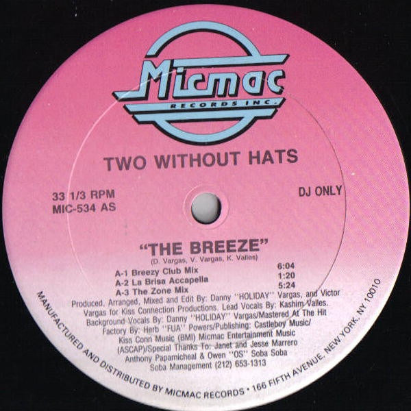 Two Without Hats : The Breeze (12", Single, Promo)