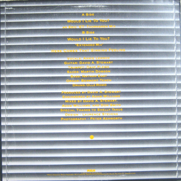 Eurythmics : Would I Lie To You? (12")