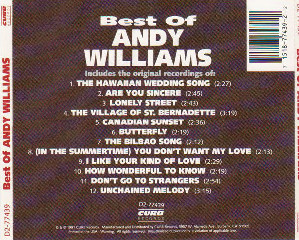 Andy Williams : Best Of Andy Williams (CD, Comp)