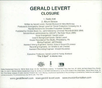 Gerald Levert : Closure (CD, Maxi, Promo)