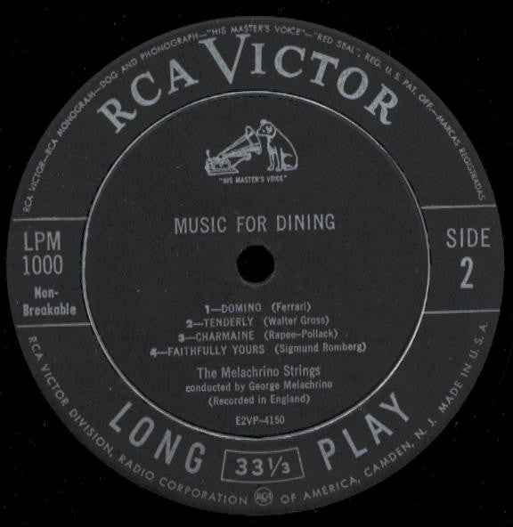 The Melachrino Strings : Music For Dining (LP, Album, Mono)