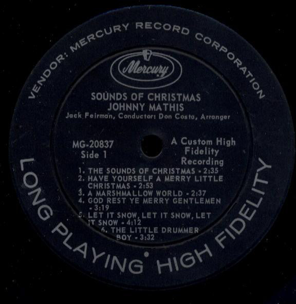 Johnny Mathis : Sounds Of Christmas (LP, Album, Mono)