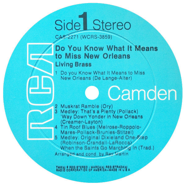 Living Brass : Do You Know What It Means To Miss New Orleans (LP)
