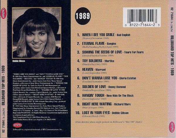 Various : Billboard Top Hits - 1989 (CD, Comp)