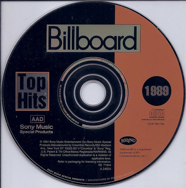 Various : Billboard Top Hits - 1989 (CD, Comp)