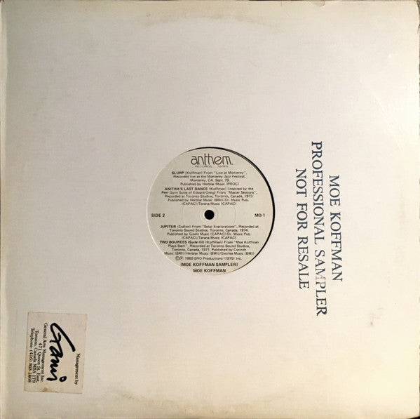 Moe Koffman Quintet : Oakville Place Presents Moe Koffman Jazz Quintet [Moe Koffman Sampler]  (LP, Comp, Promo, Smplr, Whi)