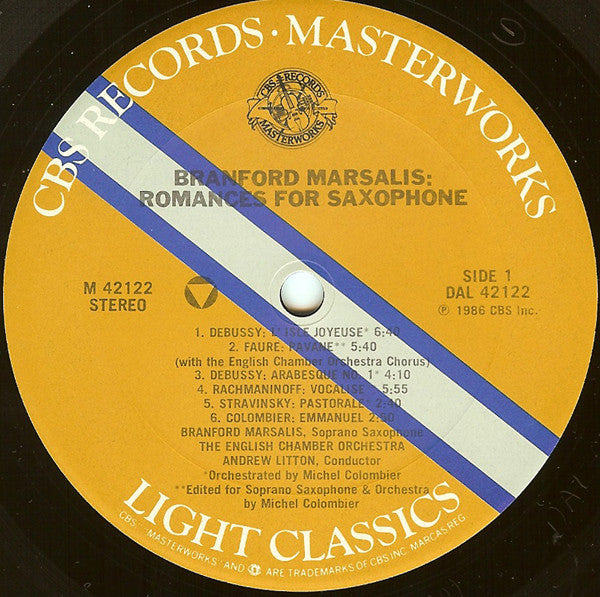 Branford Marsalis : Romances For Saxophone (LP, Album)