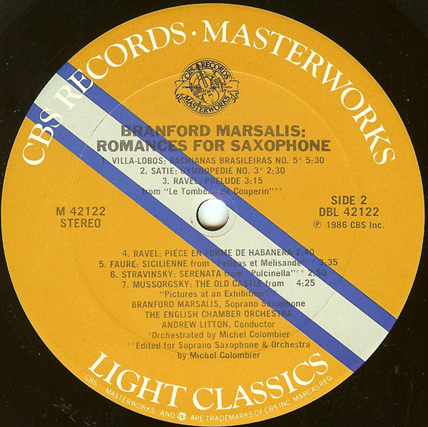 Branford Marsalis : Romances For Saxophone (LP, Album)