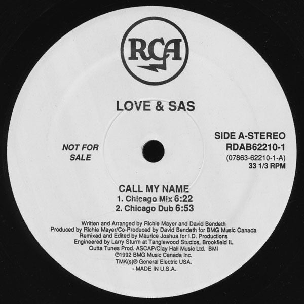 Love & Sas : Call My Name (12", Promo)