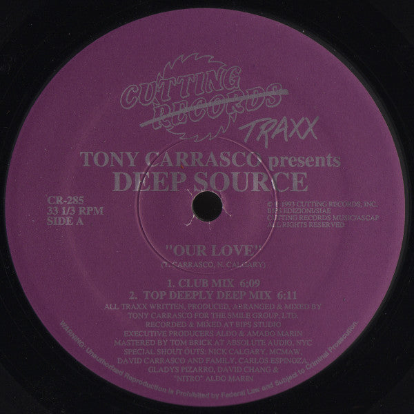 Tony Carrasco Presents Deep Source : Our Love (12")