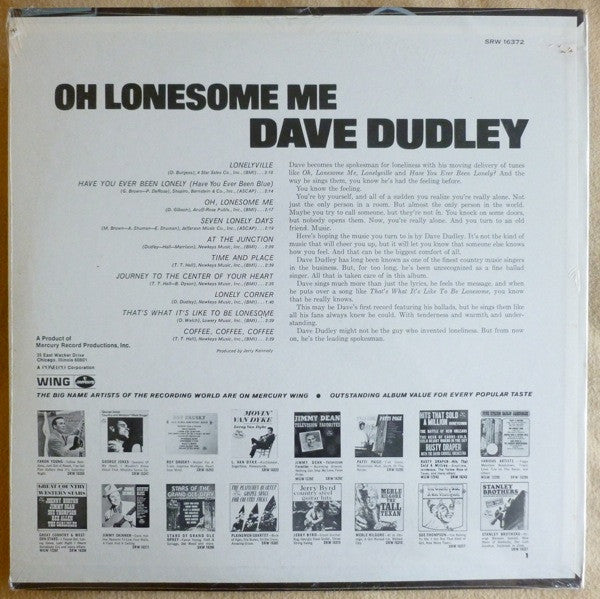 Dave Dudley : Oh Lonesome Me (LP, Album, RE)