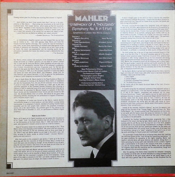 Gustav Mahler - Symphonica Of London, Wyn Morris : Symphony Of A Thousand (2xLP, Gat)