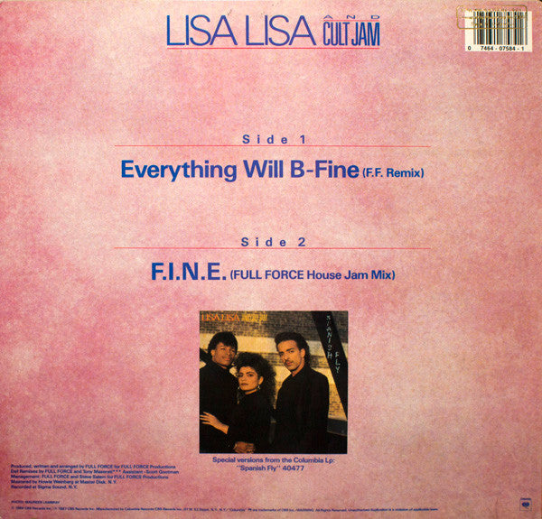 Lisa Lisa & Cult Jam : Everything Will B-Fine (12", Promo)