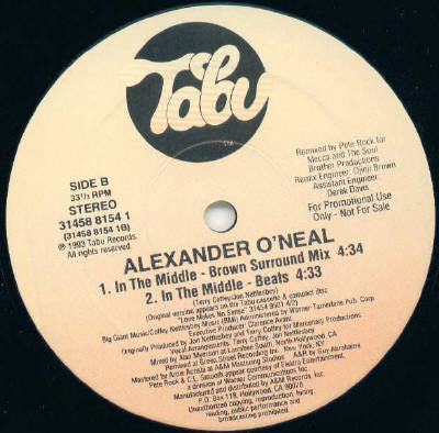 Alexander O'Neal : In The Middle (12", Promo)