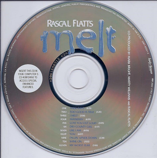 Rascal Flatts : Melt (CD, Album, Enh)