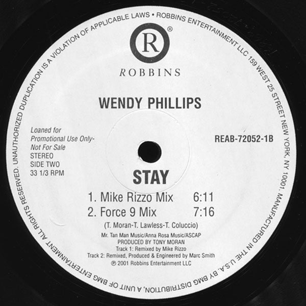 Wendy Phillips : Stay (12", Promo)