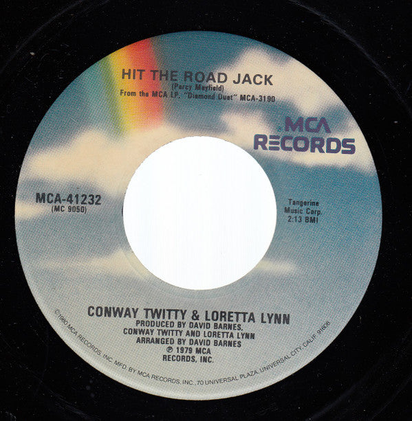 Conway Twitty & Loretta Lynn : It's True Love / Hit The Road Jack (7", Glo)