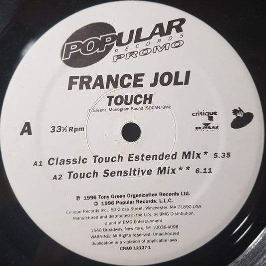 France Joli : Touch (12", Promo)