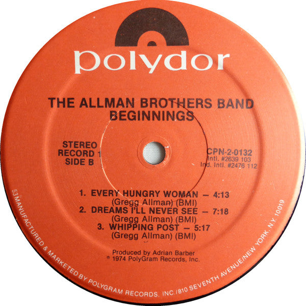 The Allman Brothers Band : Beginnings (2xLP, Comp)