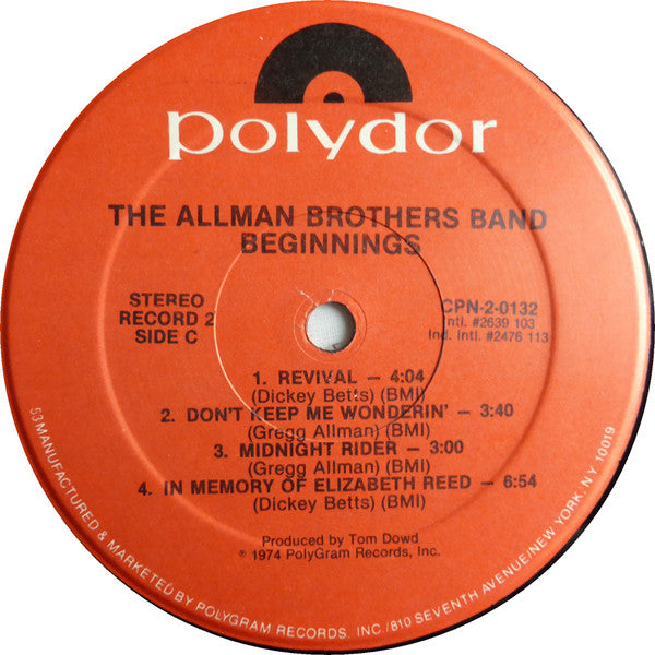 The Allman Brothers Band : Beginnings (2xLP, Comp)