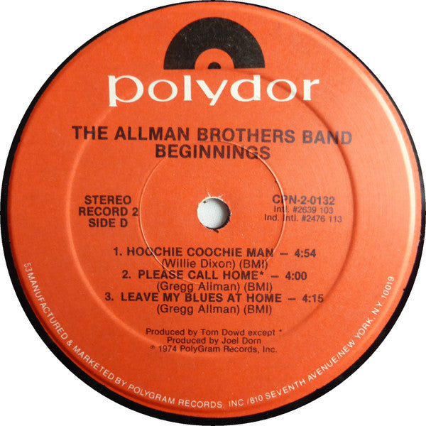 The Allman Brothers Band : Beginnings (2xLP, Comp)