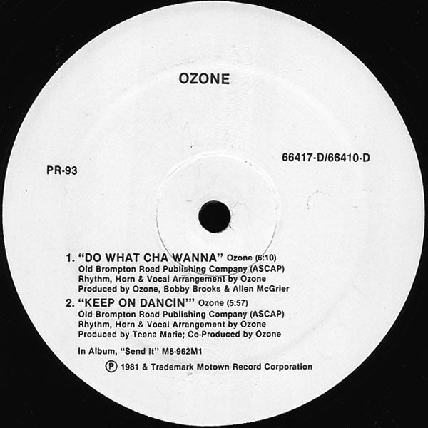 Ozone (5) / Dazz Band / Nolen And Crossley : Do What You Wanna / Keep On Dancin' / Let It Whip / Ready Or Not (12", Promo)