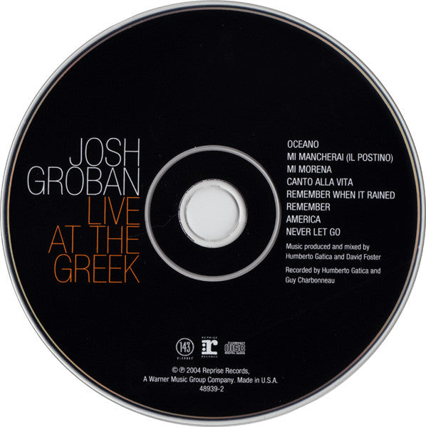 Josh Groban : Live At The Greek (DVD, Multichannel, NTSC, Reg + CD, Album)