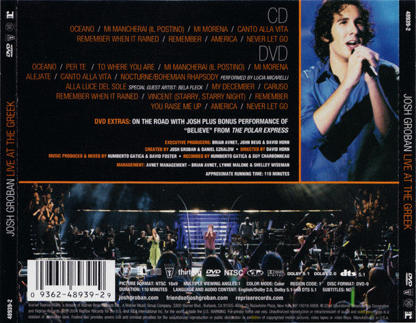 Josh Groban : Live At The Greek (DVD, Multichannel, NTSC, Reg + CD, Album)