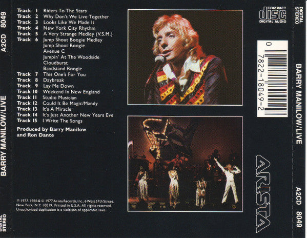 Barry Manilow : Live (CD, Album, RE)