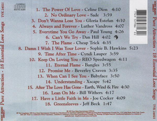 Various : Pure Attraction - 18 Essential Love Songs (CD, Comp)