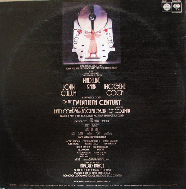 Cy Coleman, Betty Comden And Adolph Green - "On The Twentieth Century" Broadway Cast : On The Twentieth Century (LP, Album, Gat)