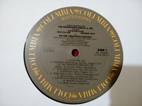 Cy Coleman, Betty Comden And Adolph Green - "On The Twentieth Century" Broadway Cast : On The Twentieth Century (LP, Album, Gat)