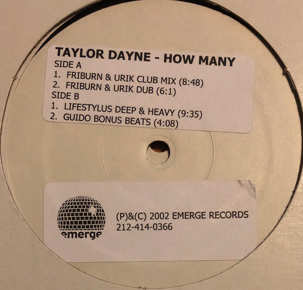 Taylor Dayne : How Many (2x12", W/Lbl)