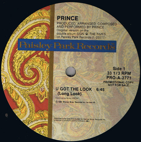 Prince : U Got The Look (12", Single, Promo)