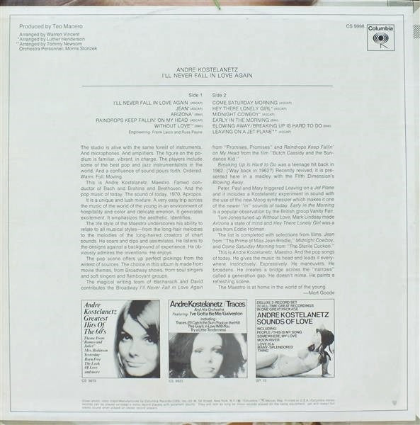 André Kostelanetz : I'll Never Fall In Love Again (LP, Album)