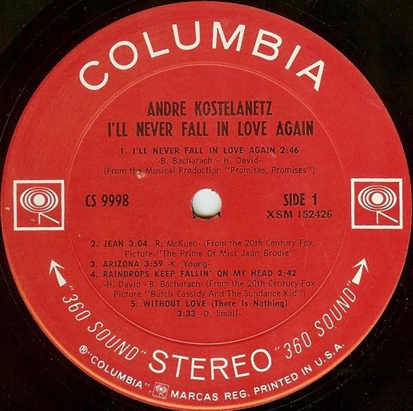 André Kostelanetz : I'll Never Fall In Love Again (LP, Album)