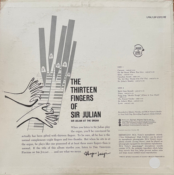 Sir Julian : The Thirteen Fingers Of Sir Julian (LP, Album, Mono)