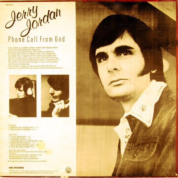 Jerry Jordan (2) : Phone Call From God (LP, Album, Glo)