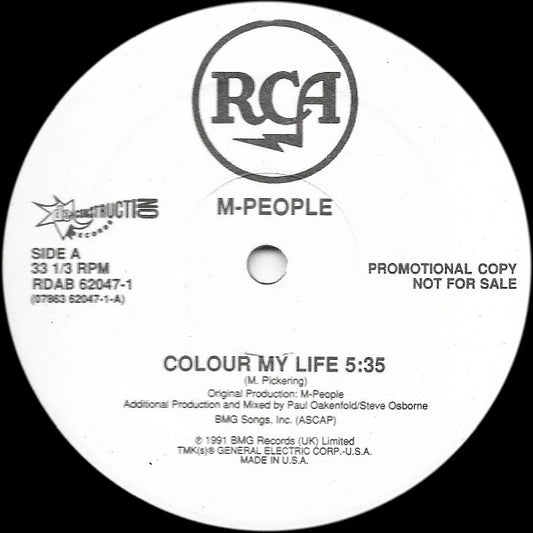 M People : Colour My Life (12", Promo)