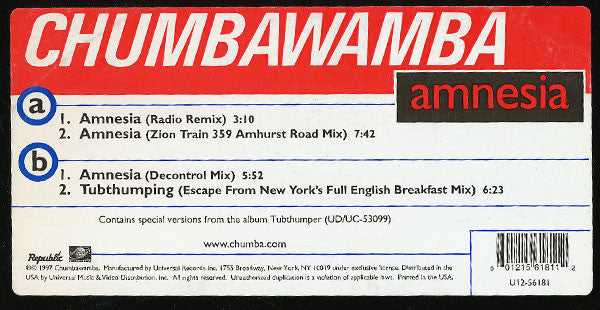 Chumbawamba : Amnesia (12")