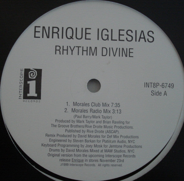 Enrique Iglesias : Rhythm Divine (12")