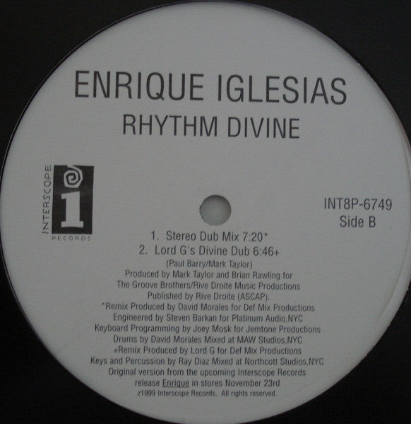 Enrique Iglesias : Rhythm Divine (12")
